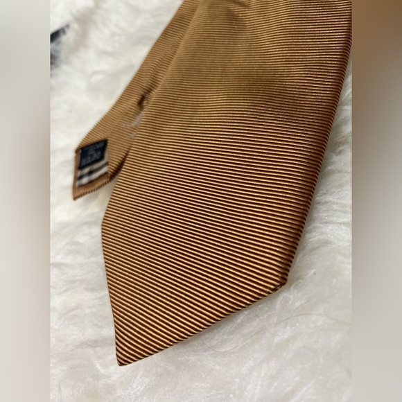 Burberry Gold Striped Tie - Picture 1 of 5